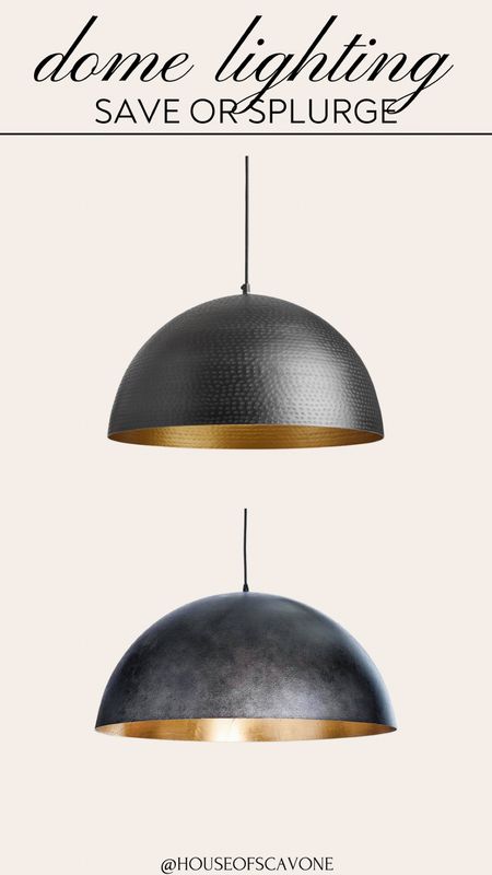 save or splurge can you guess which light is $500 and which is $200? #domelighting #light #pendantlight #ceilinglight #dome #kitchenpendantlight #kitchenpendant #diningroom #diningtable #diningtablelight #blacklight #goldlight #statementlight

#LTKSeasonal #LTKhome