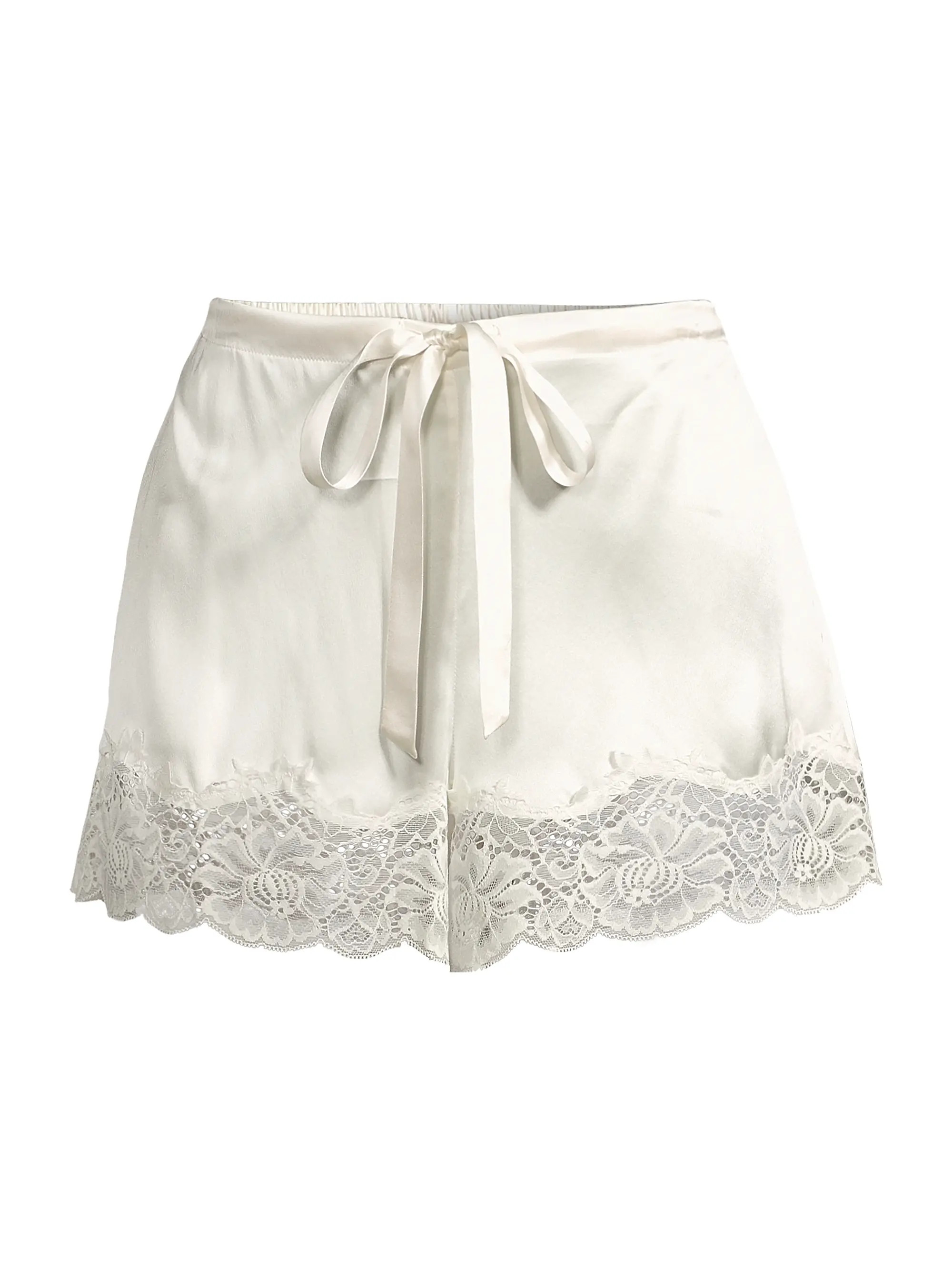 Lace-Trim Silk Shorts | Saks Fifth Avenue