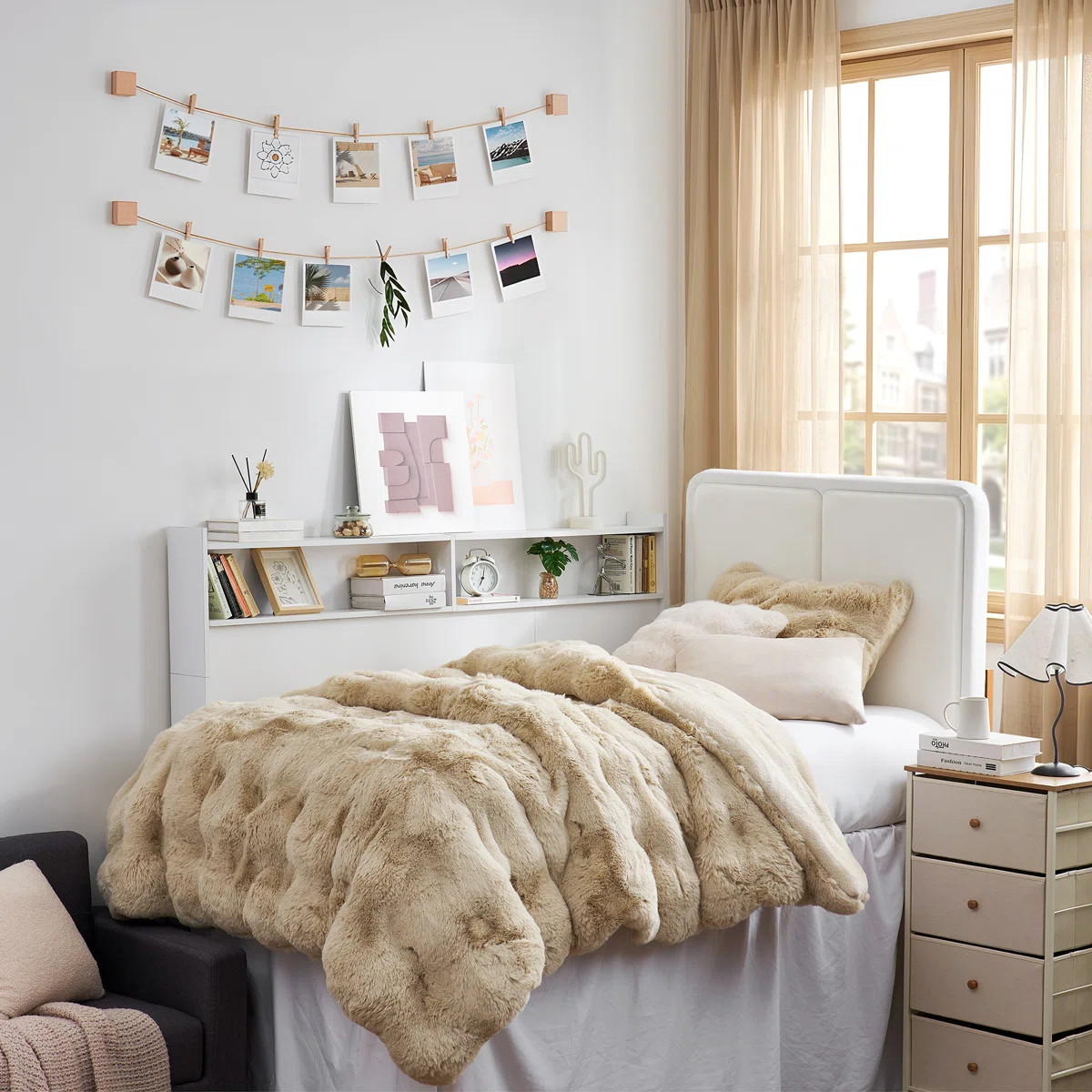 Yak About It Long Cube Bedside Shelf  - White | Wayfair North America