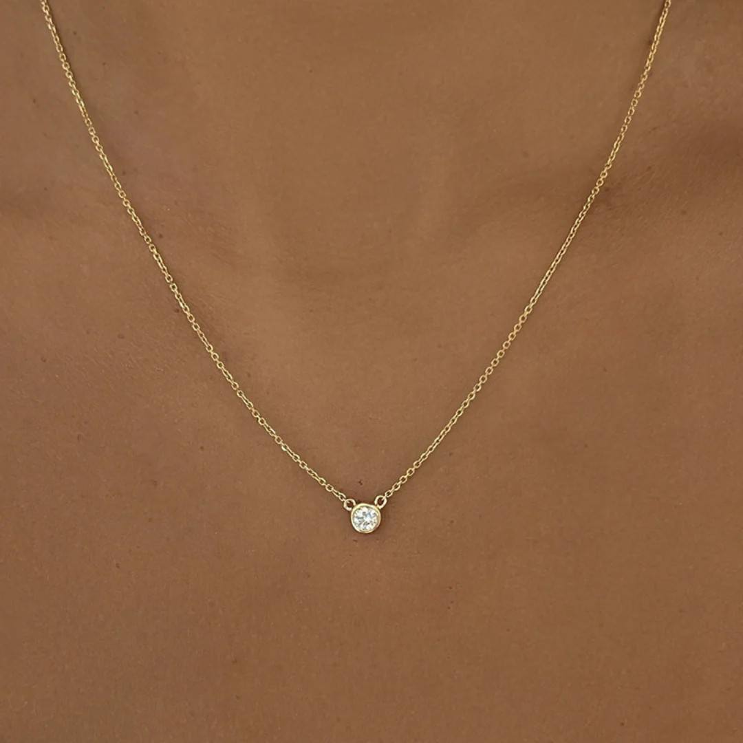 Lorelei Single Diamond Bezel Pendant Necklace 0.25 ct | RW Fine Jewelry