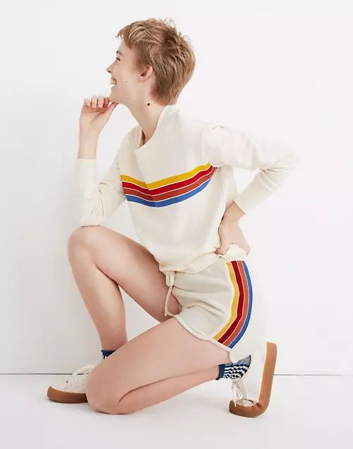 Rainbow-Inset Sweatshorts | Madewell