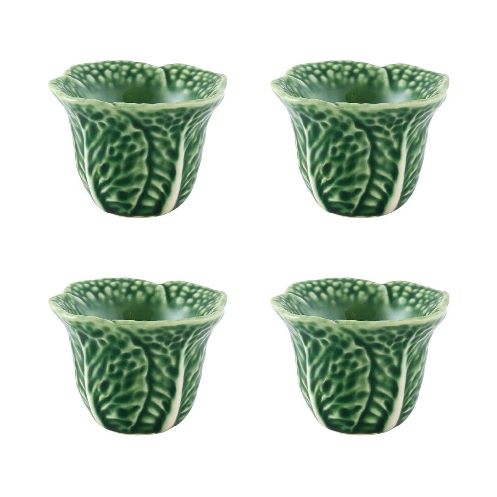 Bordallo Pinheiro Cabbage Egg Cups, Set of 4, Green | Amazon (US)