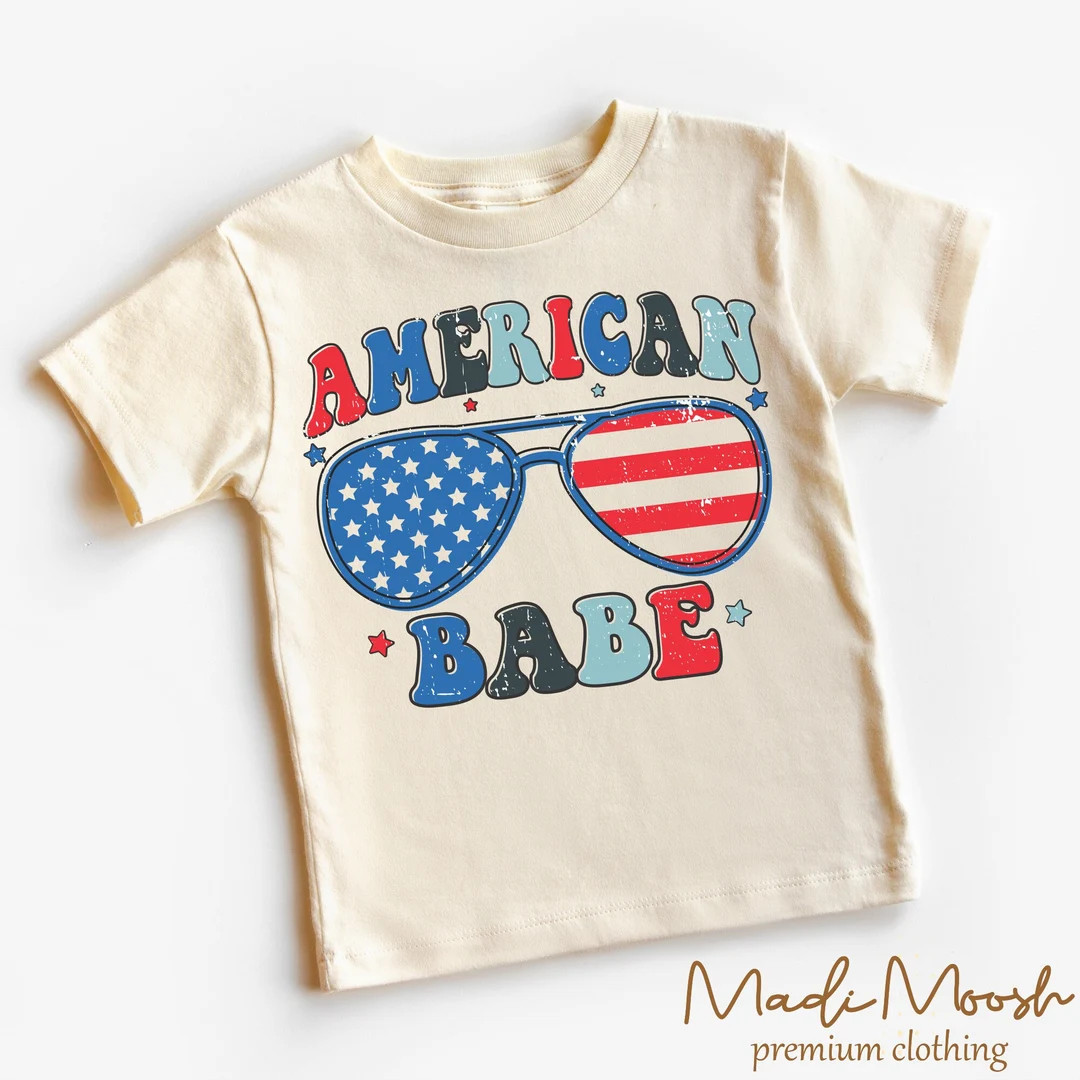 American Babe Kids Shirt - Freedom Toddler Tee -  Girls 4th Of July Kids Shirt | Etsy (US)