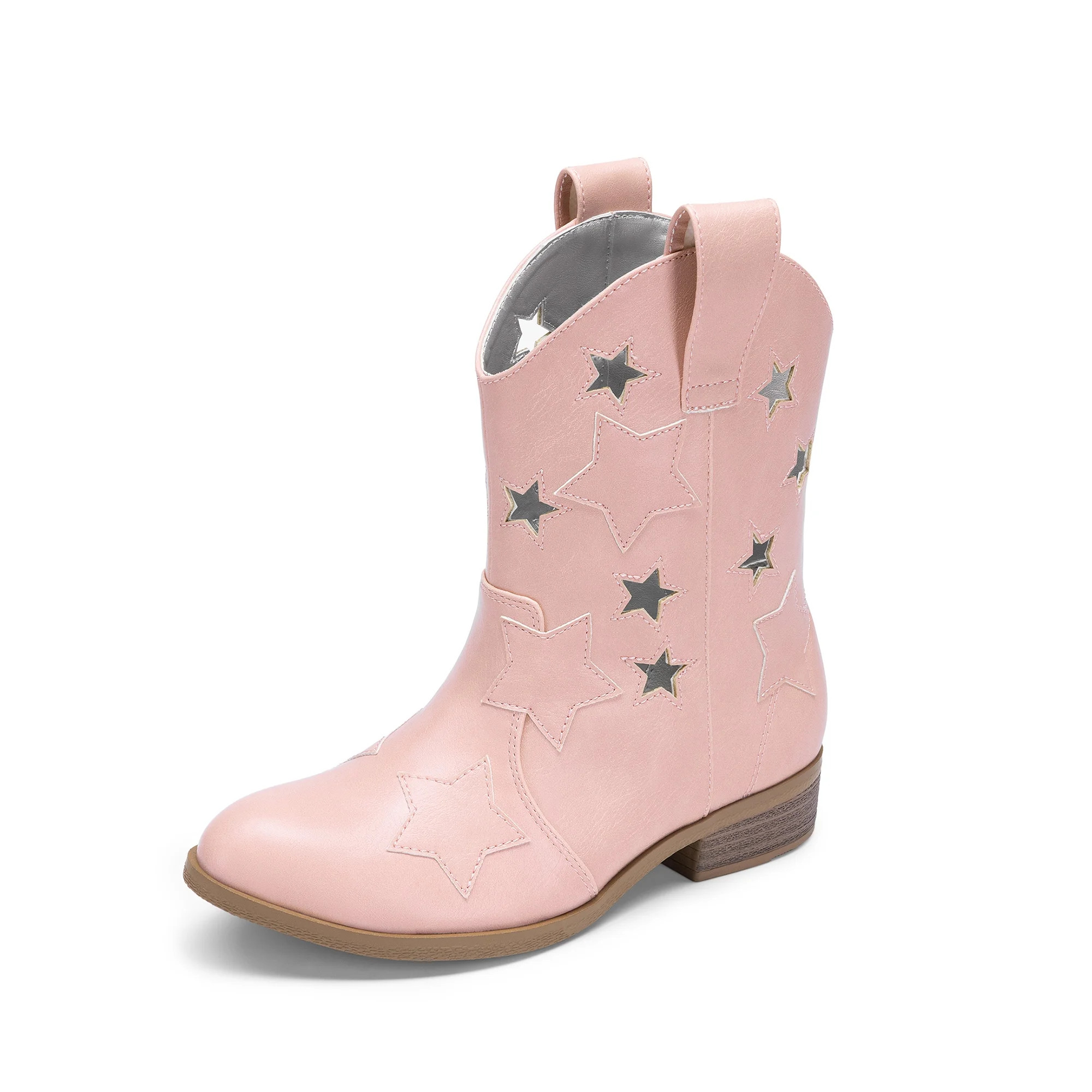 DREAM PAIRS Girls Cowgirl Boots Cowboy Western Mid Calf Star Boots for Kids - Walmart.com | Walmart (US)