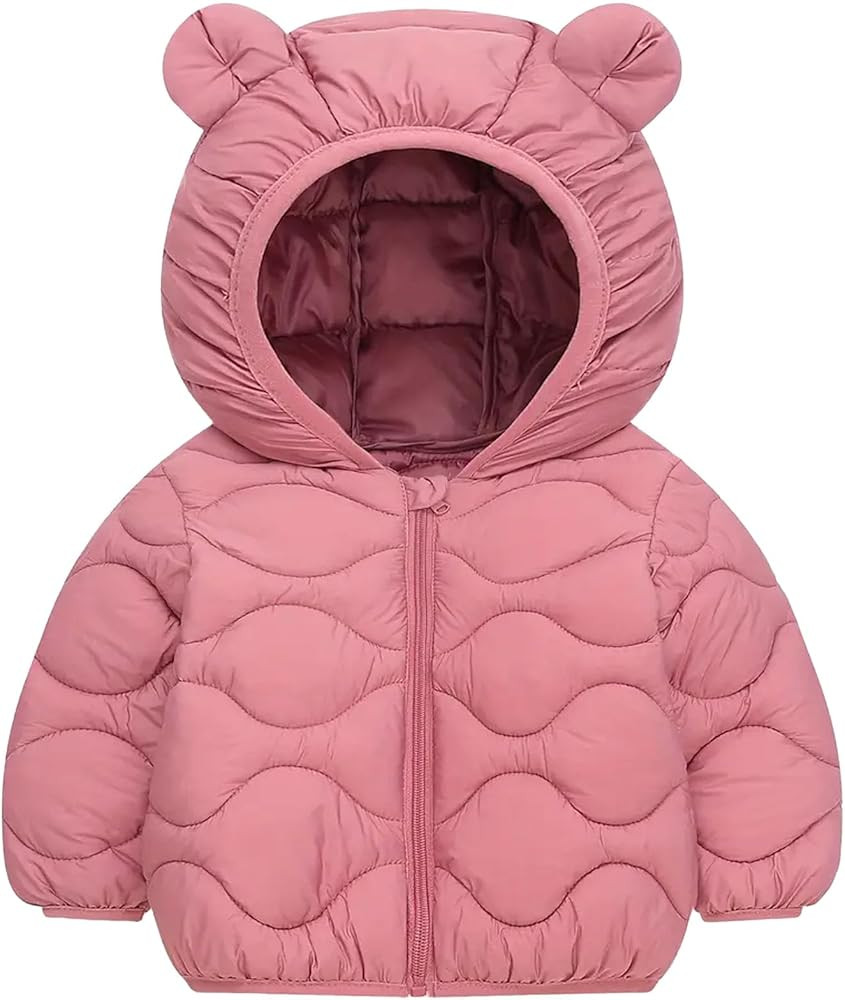 Toddler Winter Coats Puffer Padded Jacket Baby Boys Girls Bear Hoods Down Jacket Light Weight Inf... | Amazon (US)