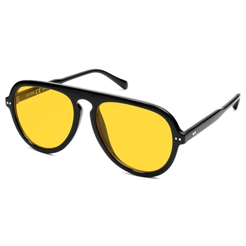 SOJOS Retro Aviator Sunglasses Womens Mens Vintage Plastic Frame Shades Lentes De Sol Para Mujer SJ2255 Orange | Amazon (US)