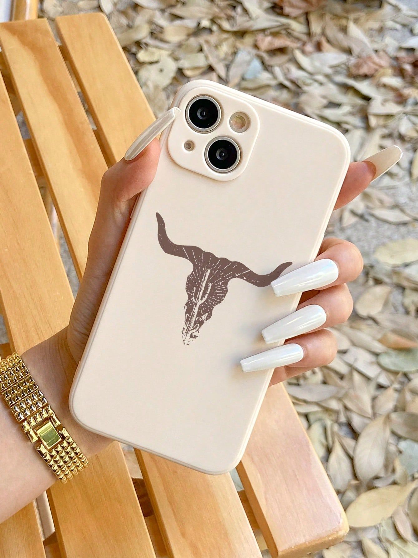 1pc Hand-painted Western Style Floral Phone Case Compatible With Iphone | SHEIN