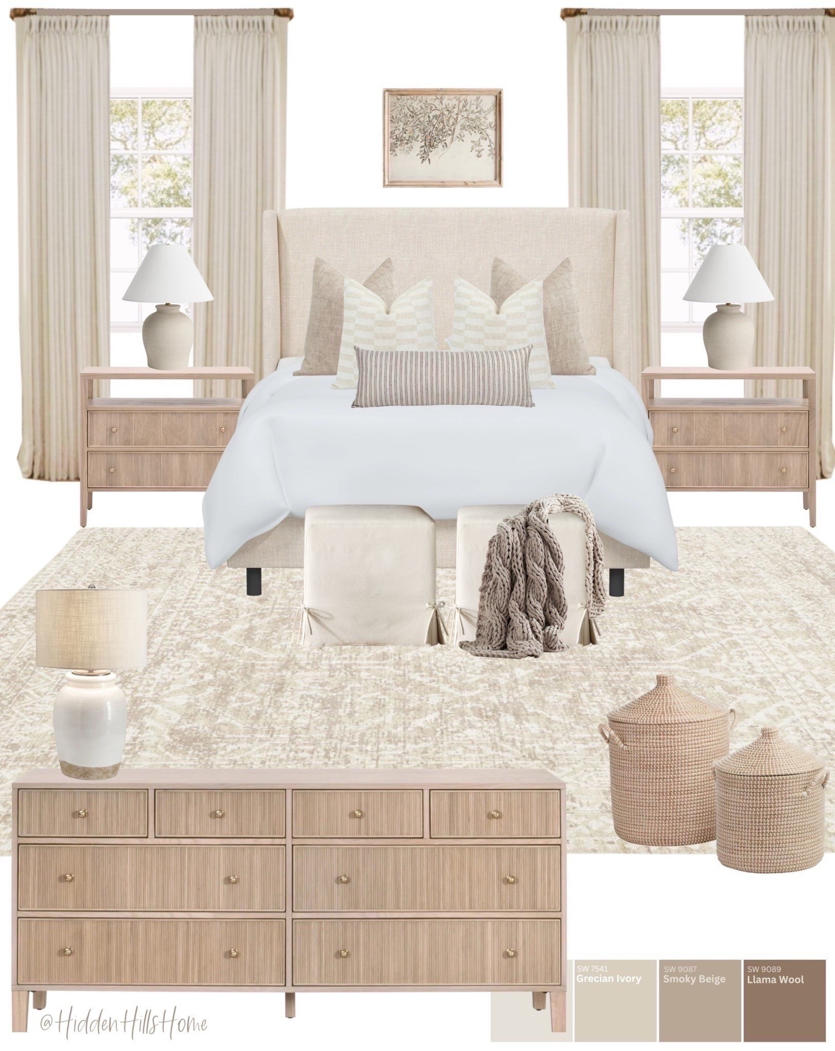 Neutral bedroom decor, bedding, bedroom mood board, Tilly bed, master bedroom design, bedroom rug, nightstands, cozy home decor ideas #bedroom

#LTKSaleAlert #LTKHome