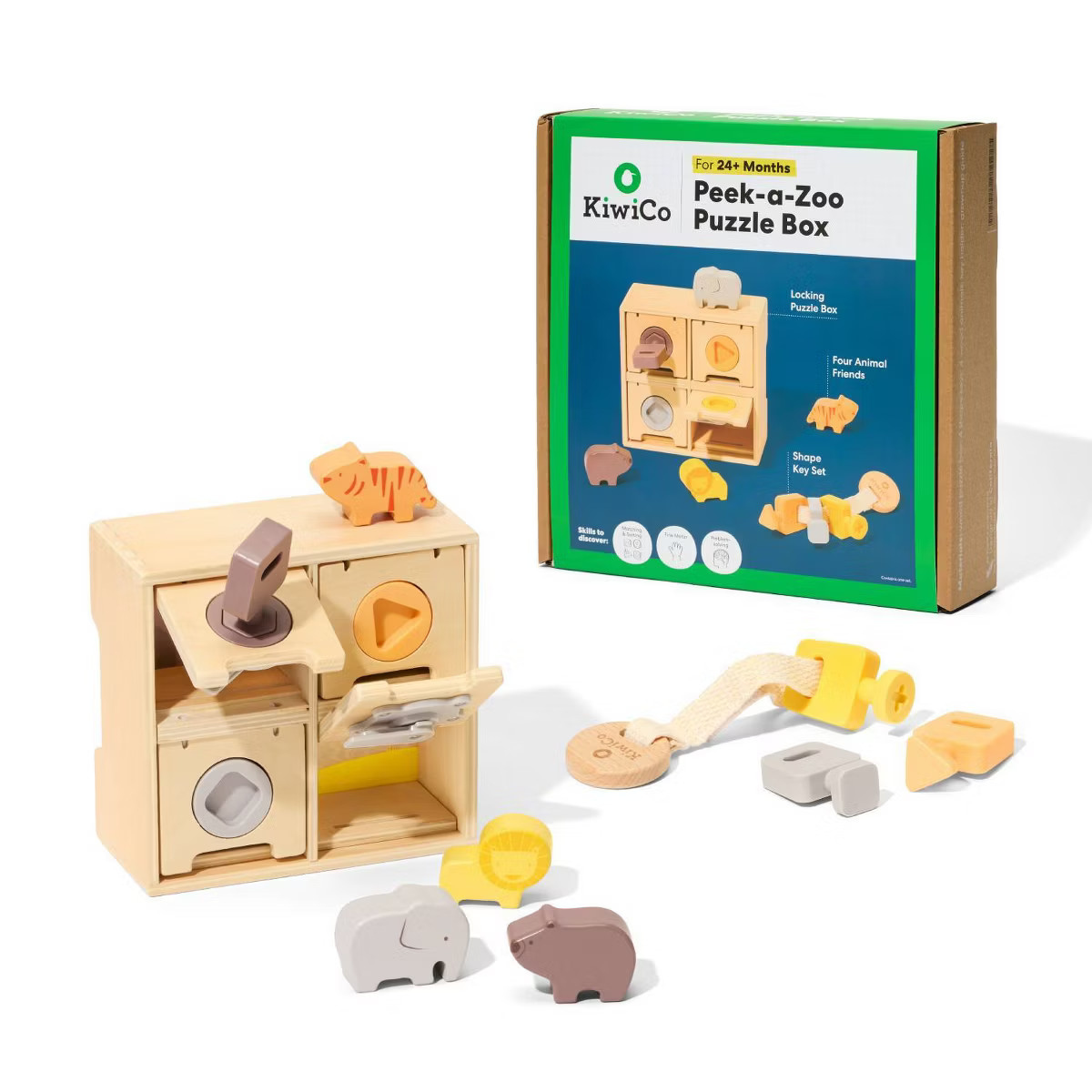 KiwiCo Activity Play Center 24m+ - Peek-a-Zoo Puzzle Box 10pc | Target