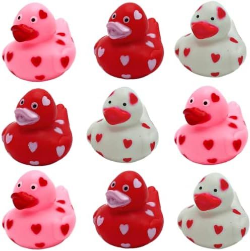 4E's Novelty Valentines Day Rubber Ducks (24 Pack) Heart Themed Duckies, Class Valentines Day Gif... | Amazon (US)