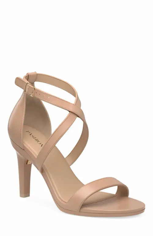 Pashion Footwear The Sandal 4"" Stiletto Heel in Latte Leather at Nordstrom, Size 9.5 | Nordstrom