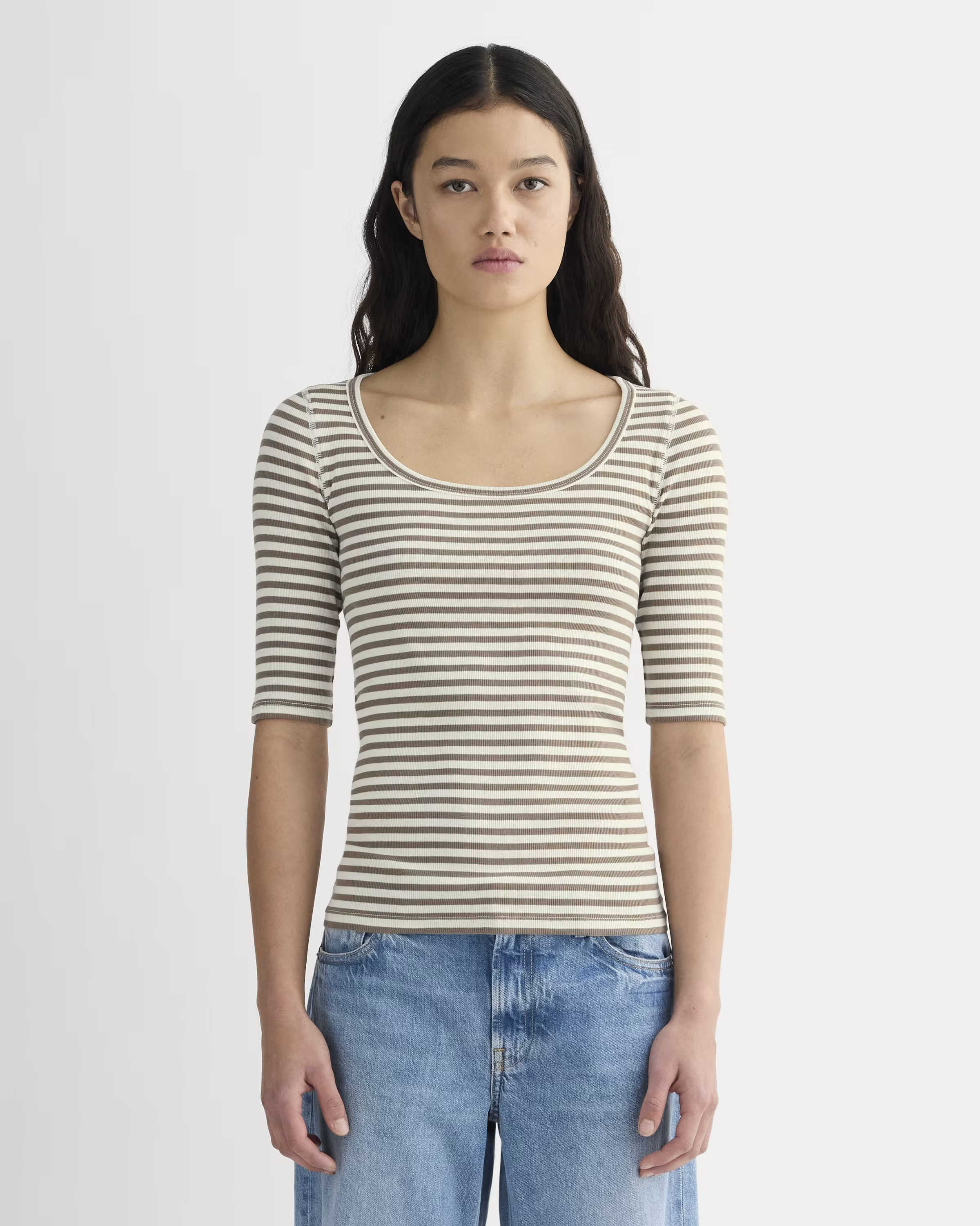 The Luxe Rib Scoop-Neck Tee | Everlane