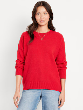 Cozy Wool-Blend Crew-Neck Sweater | Old Navy (US)