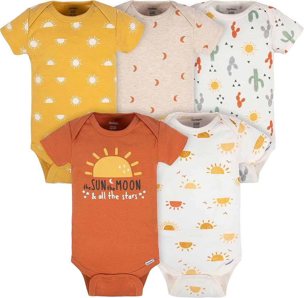 Gerber Baby-Girls 5-Pack Short Sleeve Variety Onesies Bodysuits | Amazon (US)