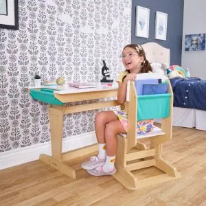 Grow Together™ Pocket Adjustable Desk and Chair - Natural | KidKraft