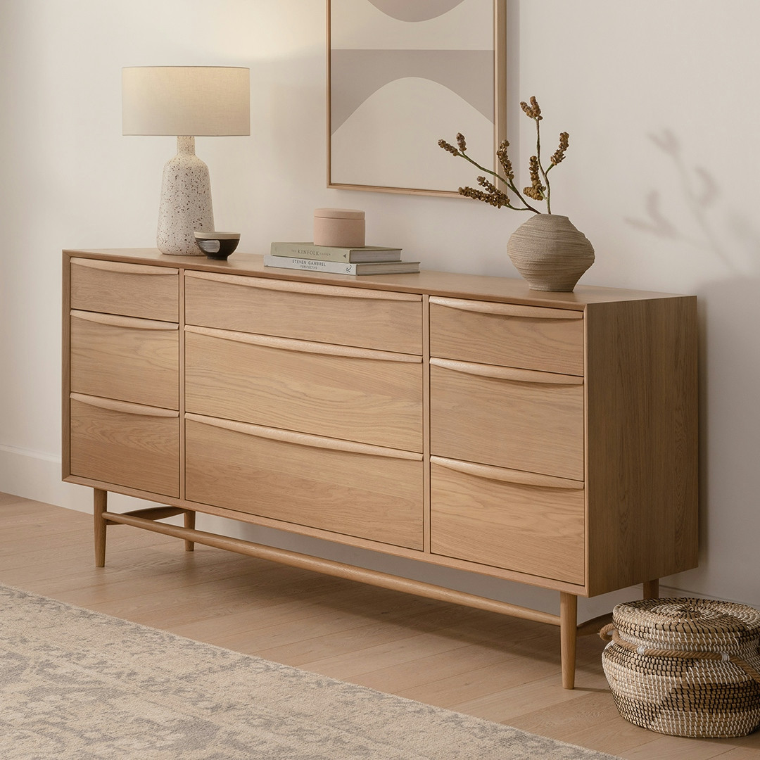 Lenia 9-Drawer Triple Dresser - White Oak | Article