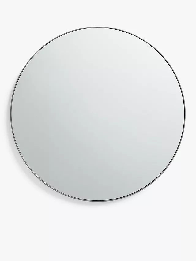 John Lewis & Partners Metal Frame Small Round Mirror, 50cm, Grey | John Lewis (UK)