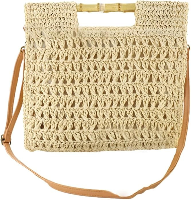 Casual Straw Handbags for Women Shoulder Crossbody Bag Large Tote Purse Summer Beach Woven Satche... | Amazon (US)