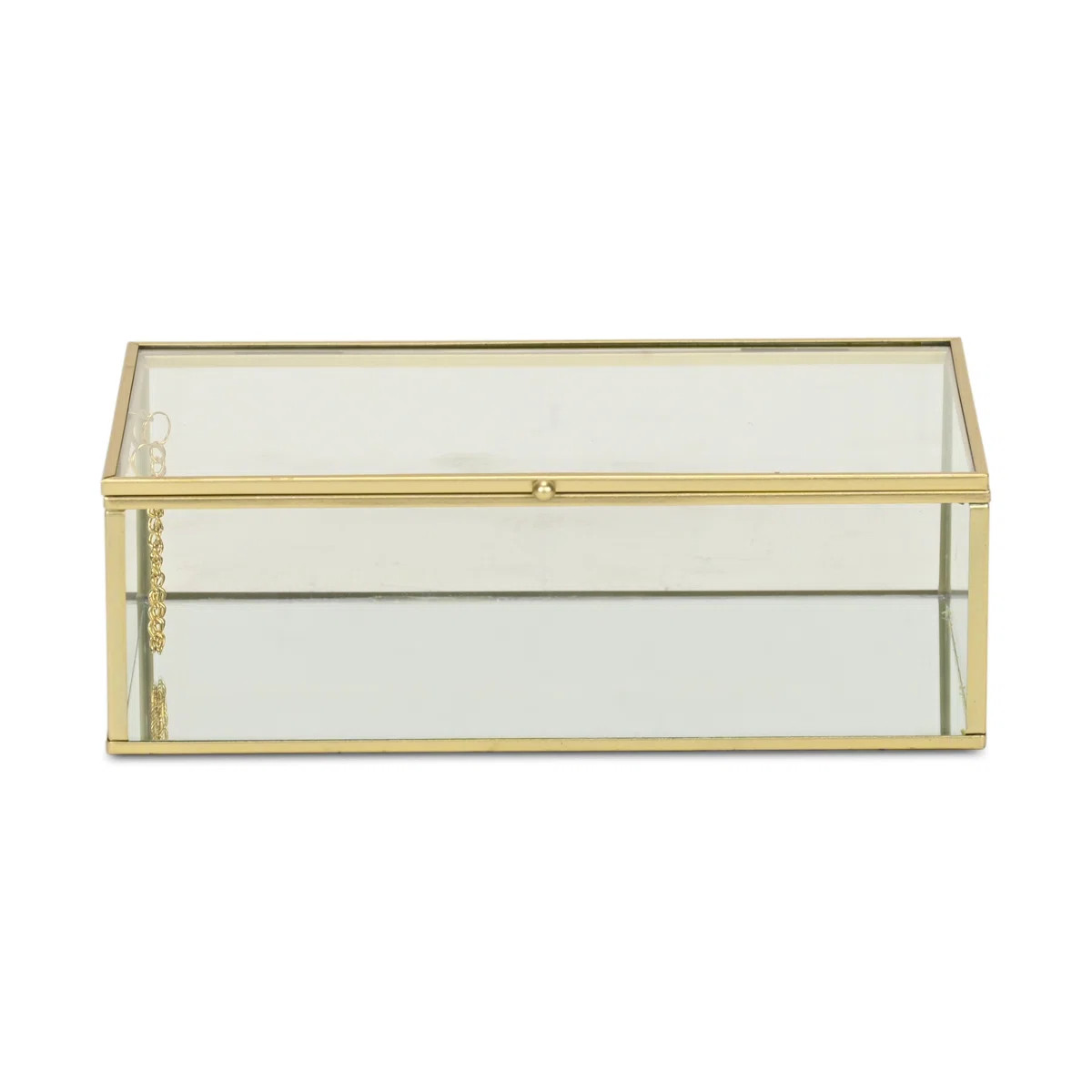 Lume Glass & Metal Frame Storage Box | Wayfair North America
