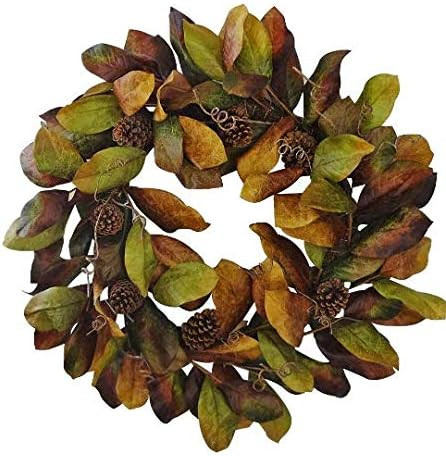 30" Fall Magnolia Leaves Wreath | Amazon (US)