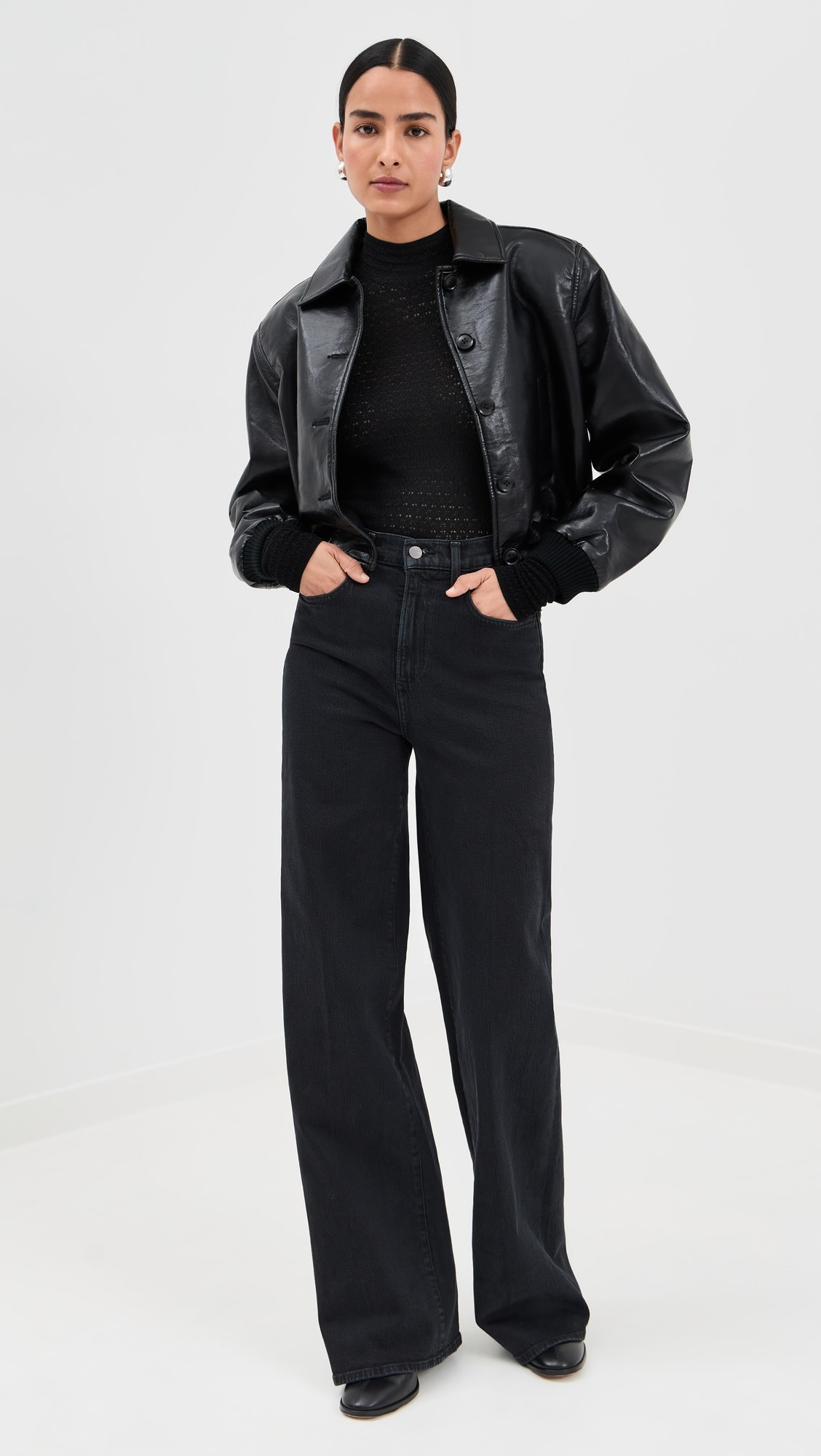 Marlo Lace-Like Fitted Mock Neck Tee | Shopbop