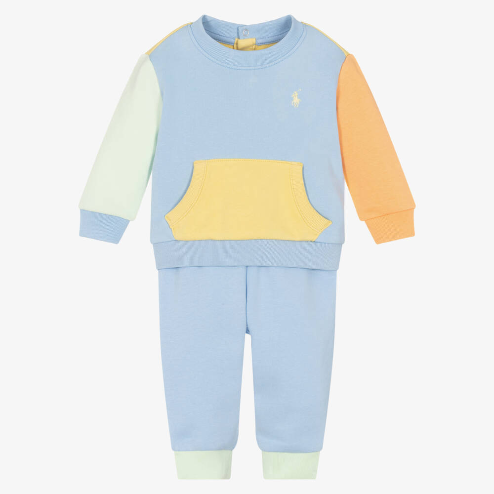Baby Boys Pale Blue Tracksuit | Childrensalon
