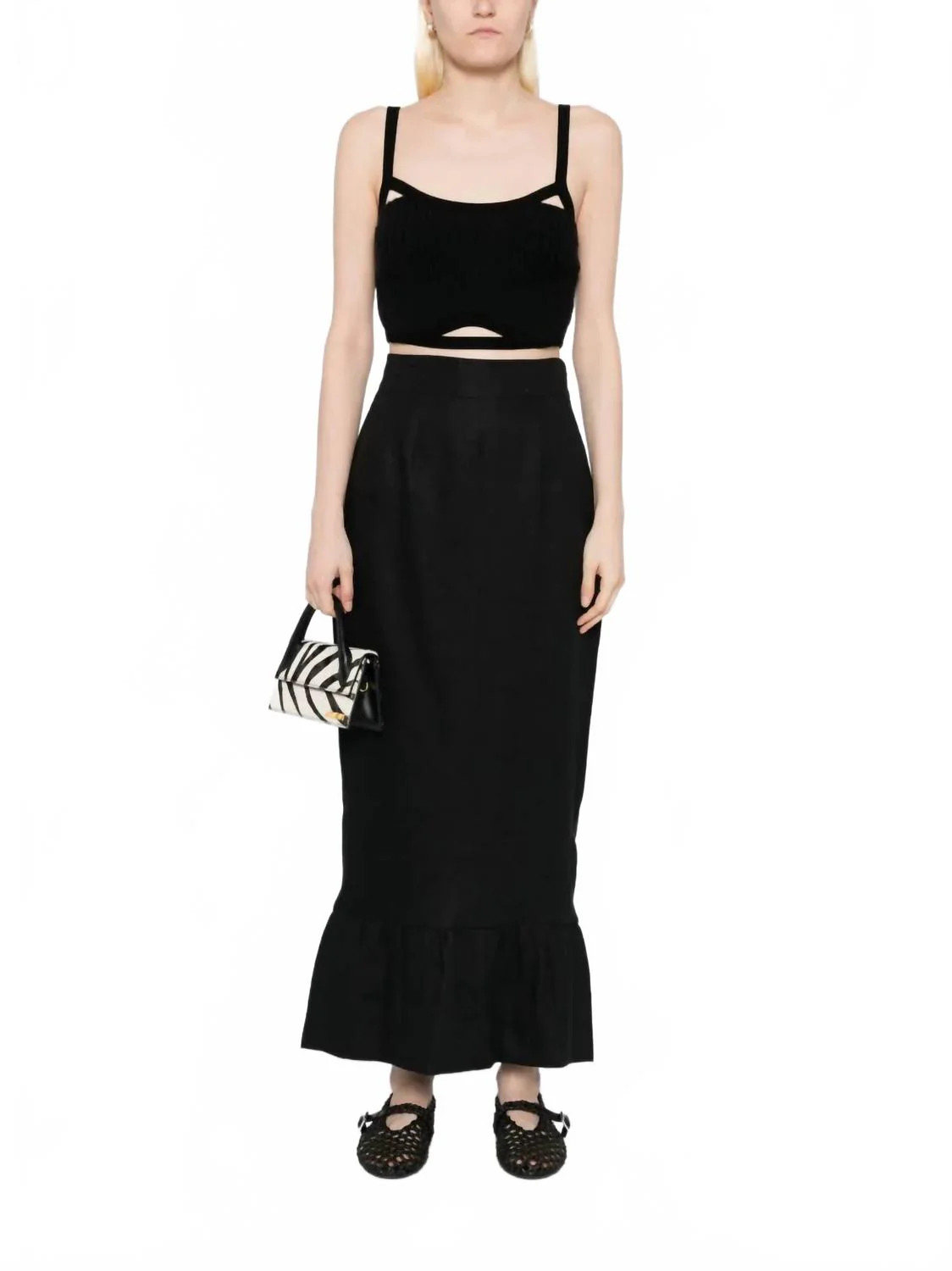 Matilda Column Skirt In Black | Shop Simon