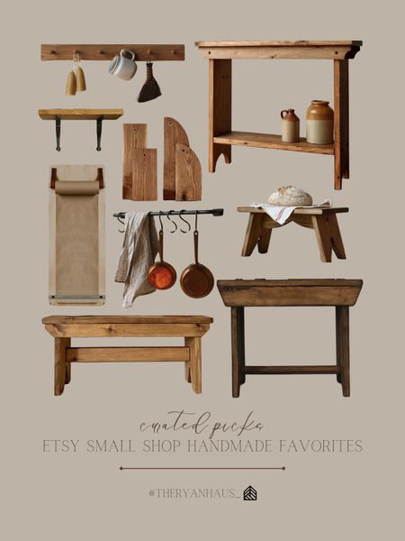 If you’re looking to add primitive pieces to your home, this beautiful small Etsy shop has so many handmade pieces that can all be customized! Console tables, benches, stools and more! 

#LTKstyletip #LTKhome