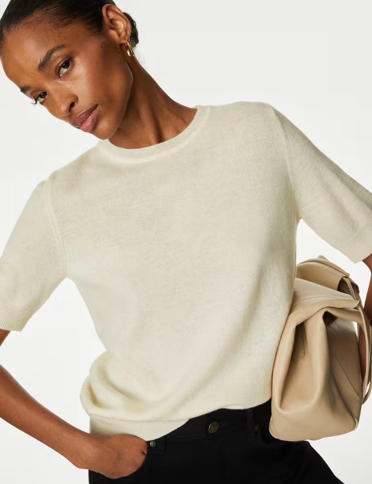 Merino Wool With Cashmere Knitted Top | Marks & Spencer (UK)