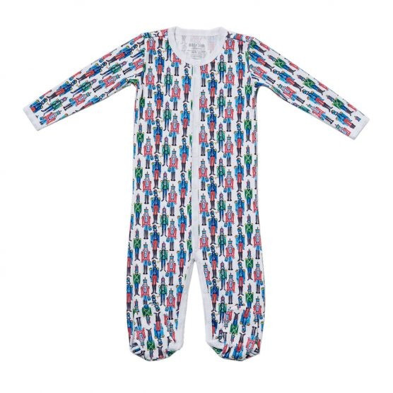 HART + LAND Baby/Toddler Organic Pima Cotton Footed Bodysuit PJ – Holiday Soldiers | The Tot