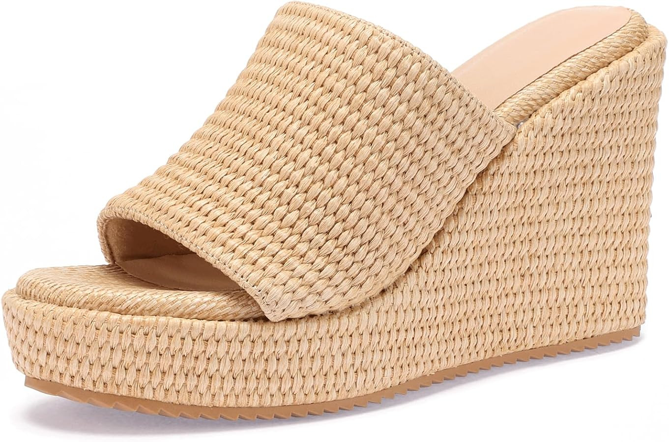 VICKI·VICKI Wedges for Women Platform Sandals Wedge Heels for Sandals Comfortable Summer Espadri... | Amazon (US)