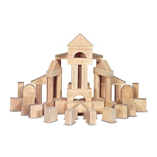 Melissa & Doug Standard Unit Solid-Wood Building Blocks With Wooden Storage Tray (60 pcs) | Amazon (US)