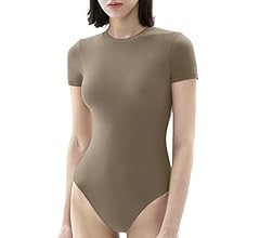 Women's Crew Neck Short Sleeve Bodysuit Fashion T-shirt Tops Smoke Cloud Pro Collection | Amazon (US)