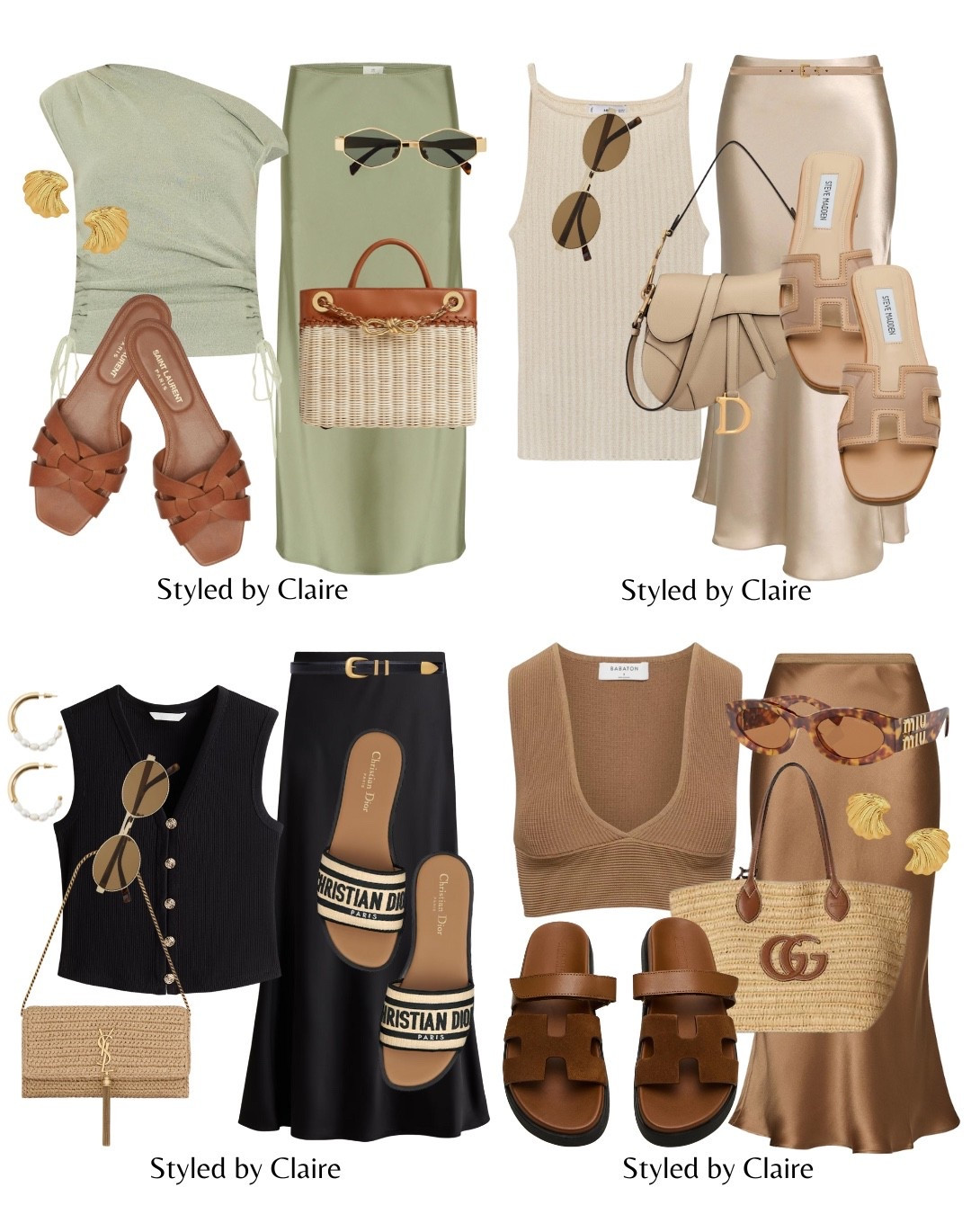 SATIN SKIRTS❤️‍🔥
Tags: golden hour inspo outfits neutral tank top strappy gold mango Zara sandals Steve Madden mesh sliders champagne sage green caramel camel brown black waistcoat crop top raffia bag suede Dior belt ysl fashion holiday vacation special occasion Dubai Barcelona Ibiza date night 

#LTKstyletip #LTKsummer