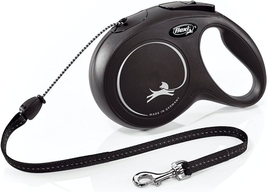 FLEXI New Classic Retractable Dog Leash (Cord), for Dogs Up to 44lbs, 26 ft, Medium, Black | Amazon (US)