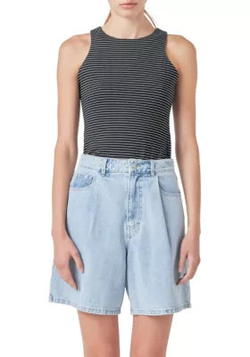 Grey Lab Women's Striped Bodysuit, Medium | Belk