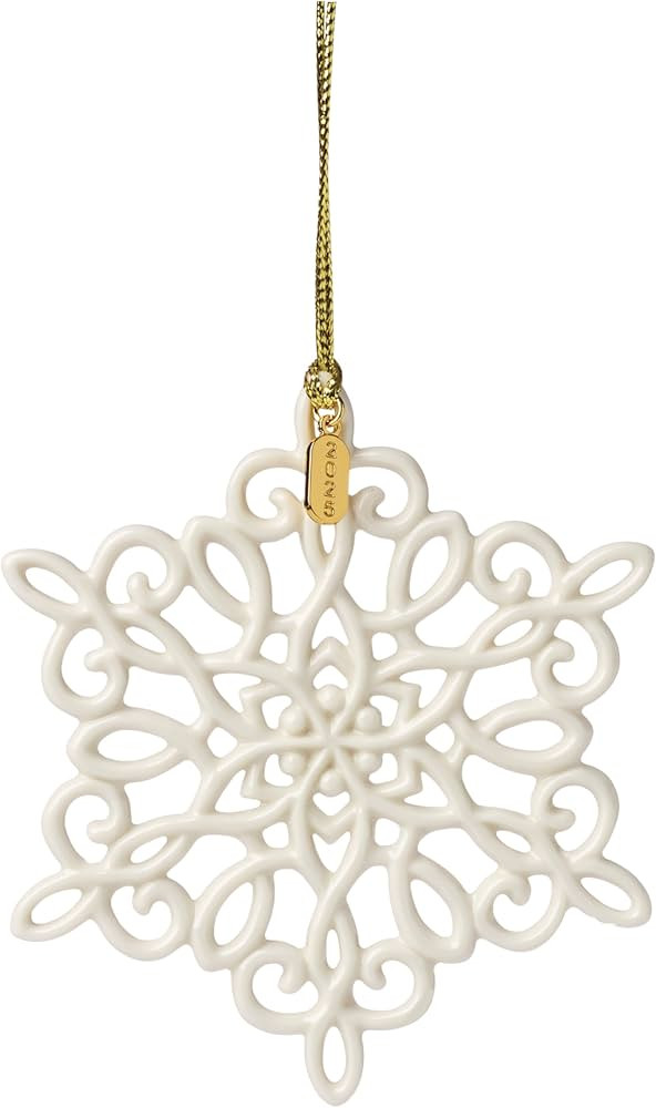 Lenox Ornament, 2025 Snow Fantasies Snowflake Ornament, Made from Porcelain with A Gold Cord for ... | Amazon (US)