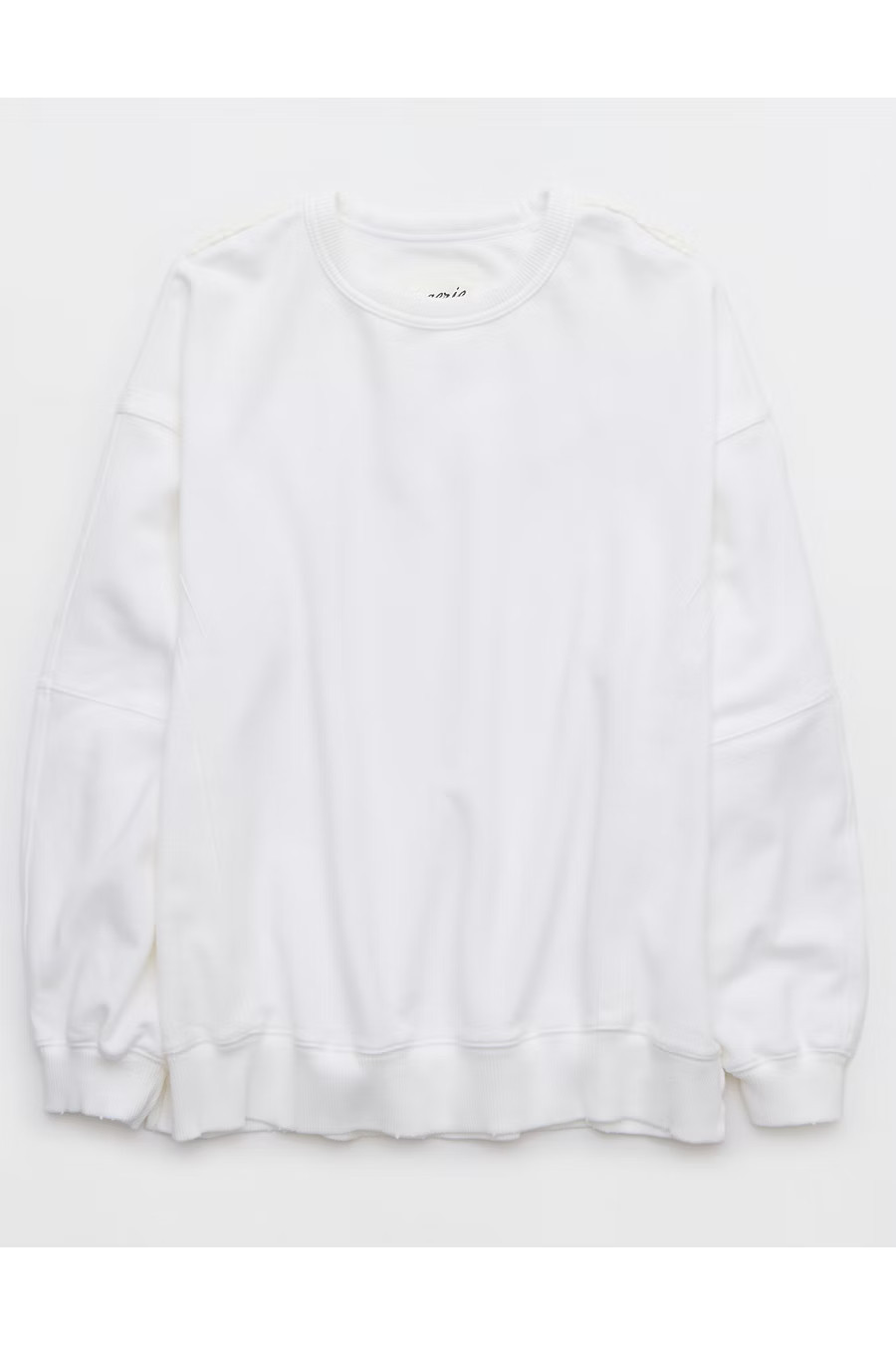 Aerie Keep It Light Crochet Crew Sweatshirt Women's White XL | American Eagle Outfitters (US & CA)