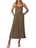 ANRABESS Women Summer Casual Spaghetti Strap Sleeveless V Neck Cutout Linen Wide Leg One Piece Ju... | Amazon (US)