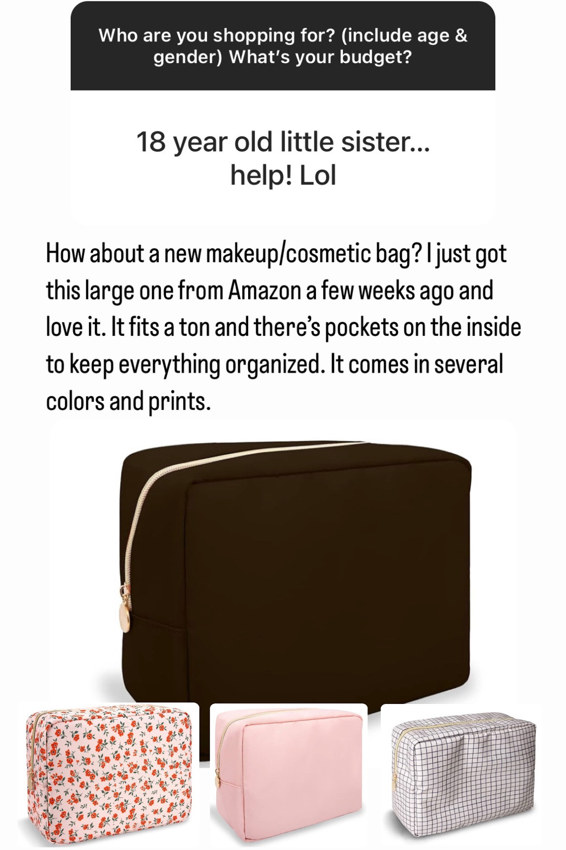 I love that this pouch has pockets on the inside to keep all your small stuff organized.

#LTKGiftGuide #LTKHoliday #LTKbeauty