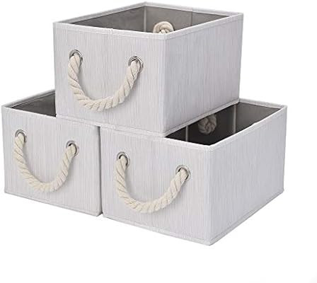 StorageWorks Storage Bins with Cotton Rope Handles, Foldable Storage Basket for Shelves, Mixing o... | Amazon (US)