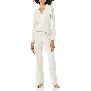 Amazon Essentials Women's Cotton Modal Long-Sleeve Shirt and Full-Length Bottom Pajama Set (Avail... | Amazon (US)