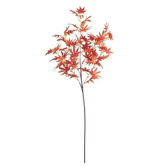 Better Homes & Gardens 32''H Indoor Decorative Artificial Maple Leaf Stem, Orange Color - Walmart... | Walmart (US)