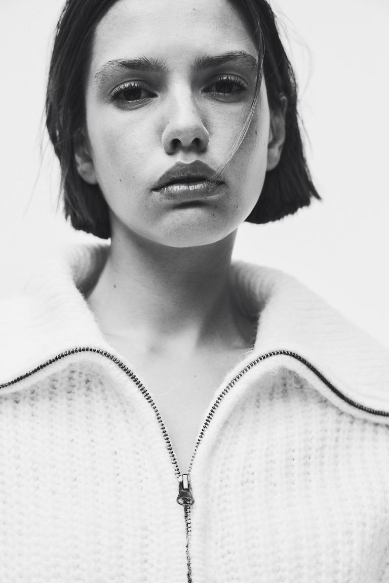 Zip-up Cardigan - White - Ladies | H&M US | H&M (US + CA)