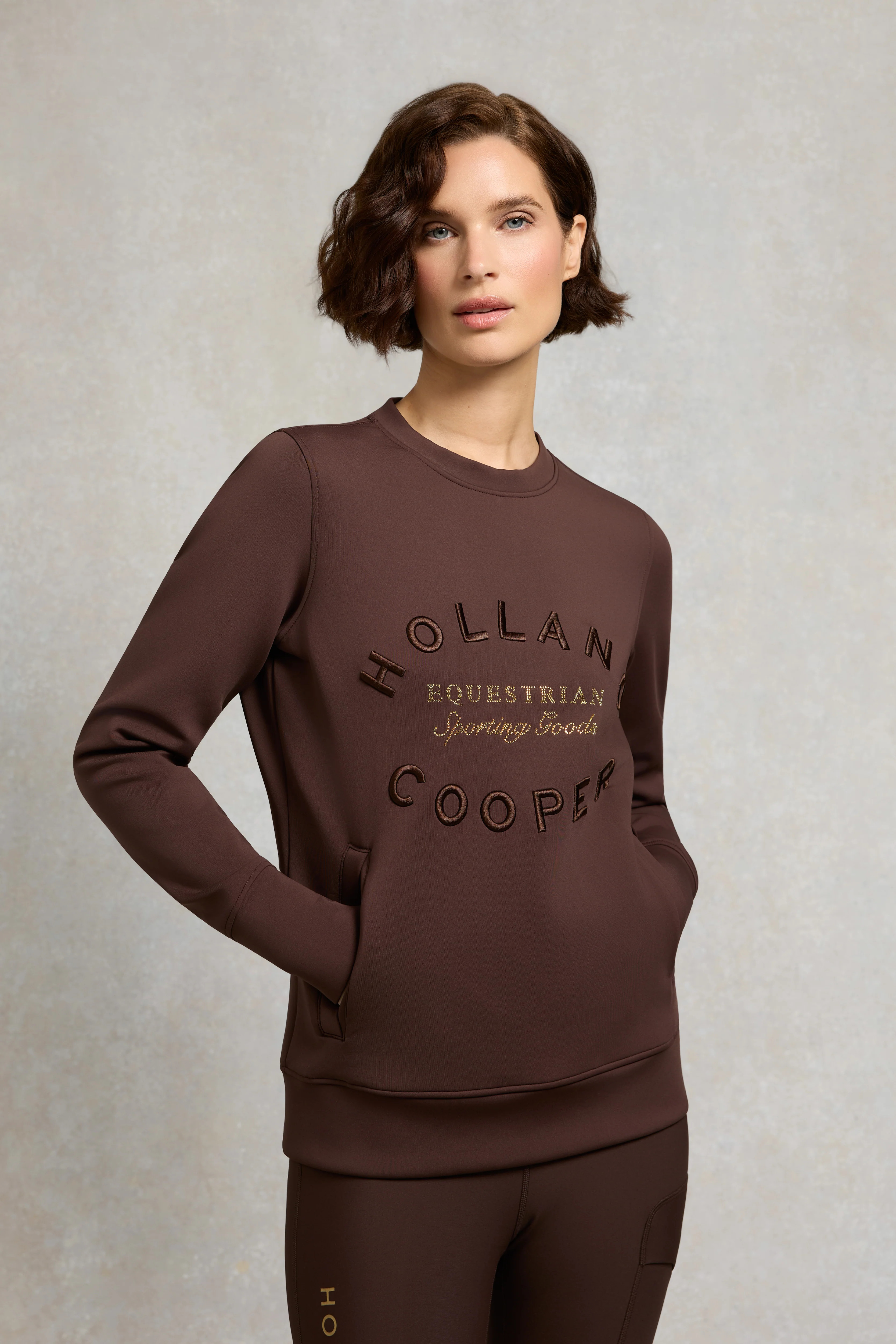 Crystal Crew Neck Sweat (Walnut) | Holland Cooper
