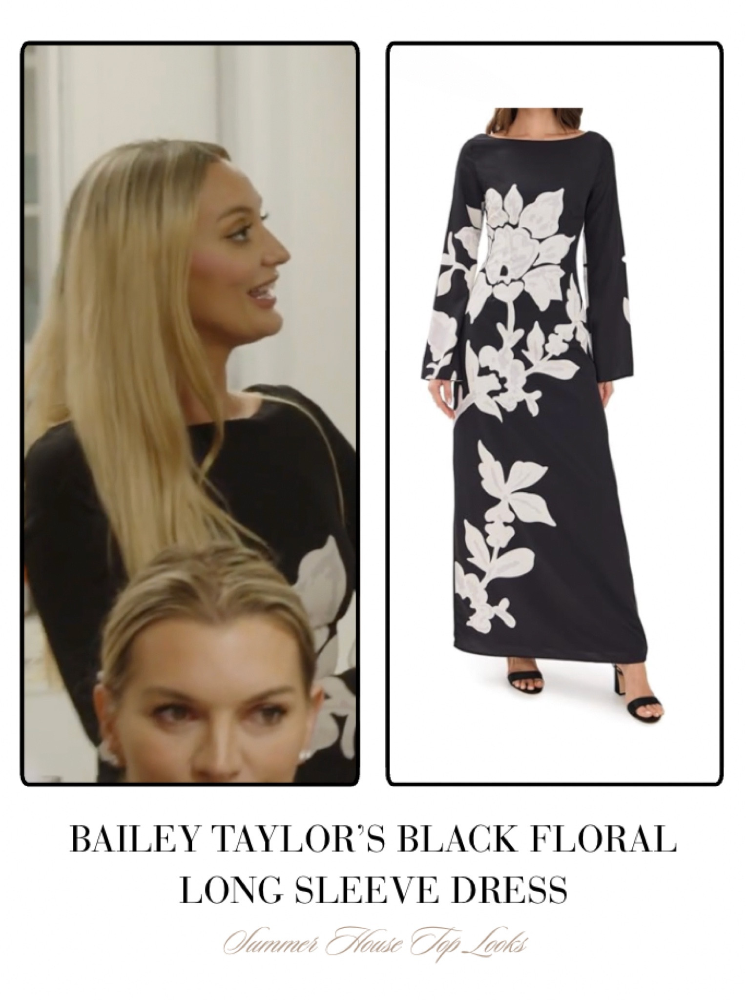 Bailey Taylor’s Black Floral Long Sleeve Dresss