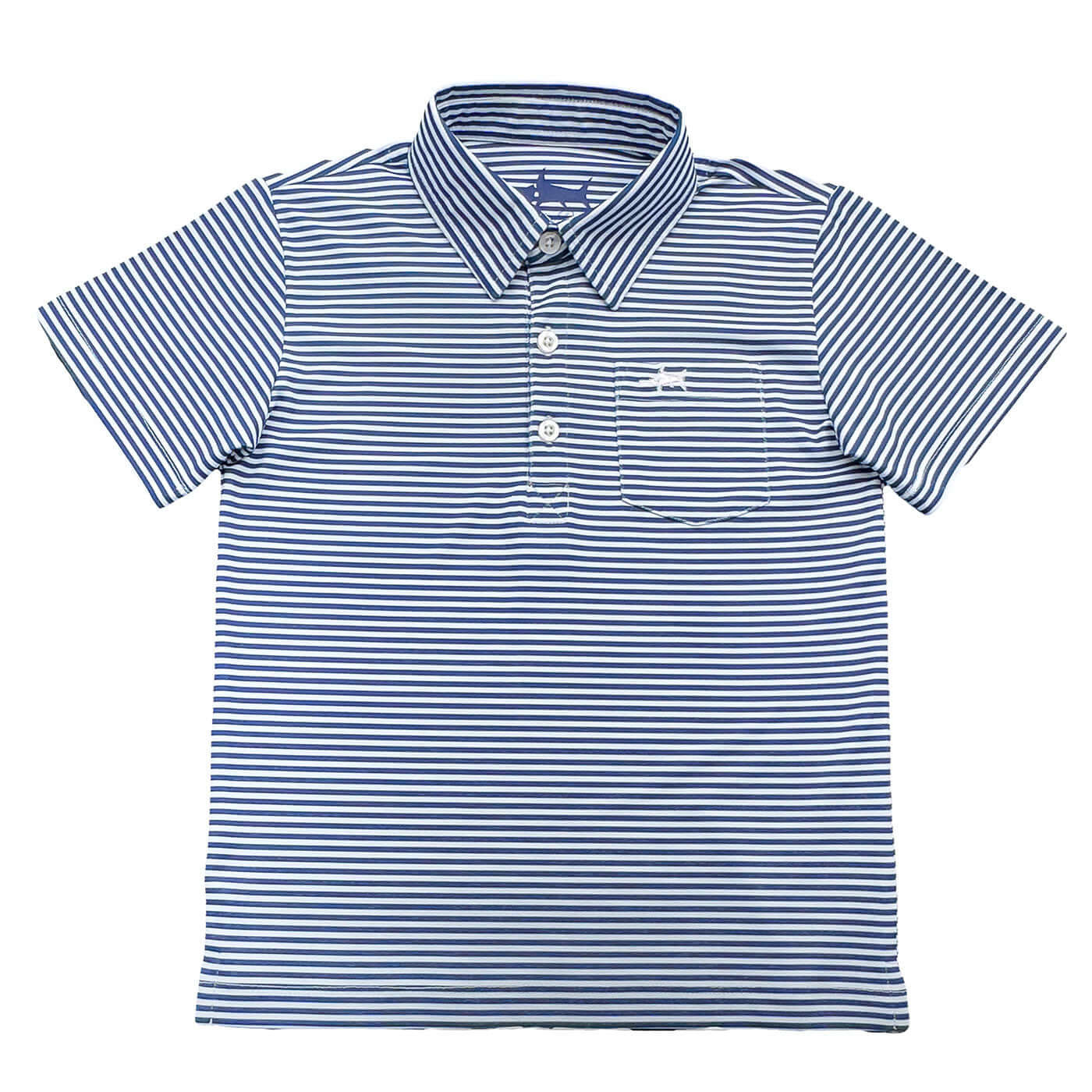 Inshore Boys Performance Polo Navy Stripe | Saltwater Boys Company