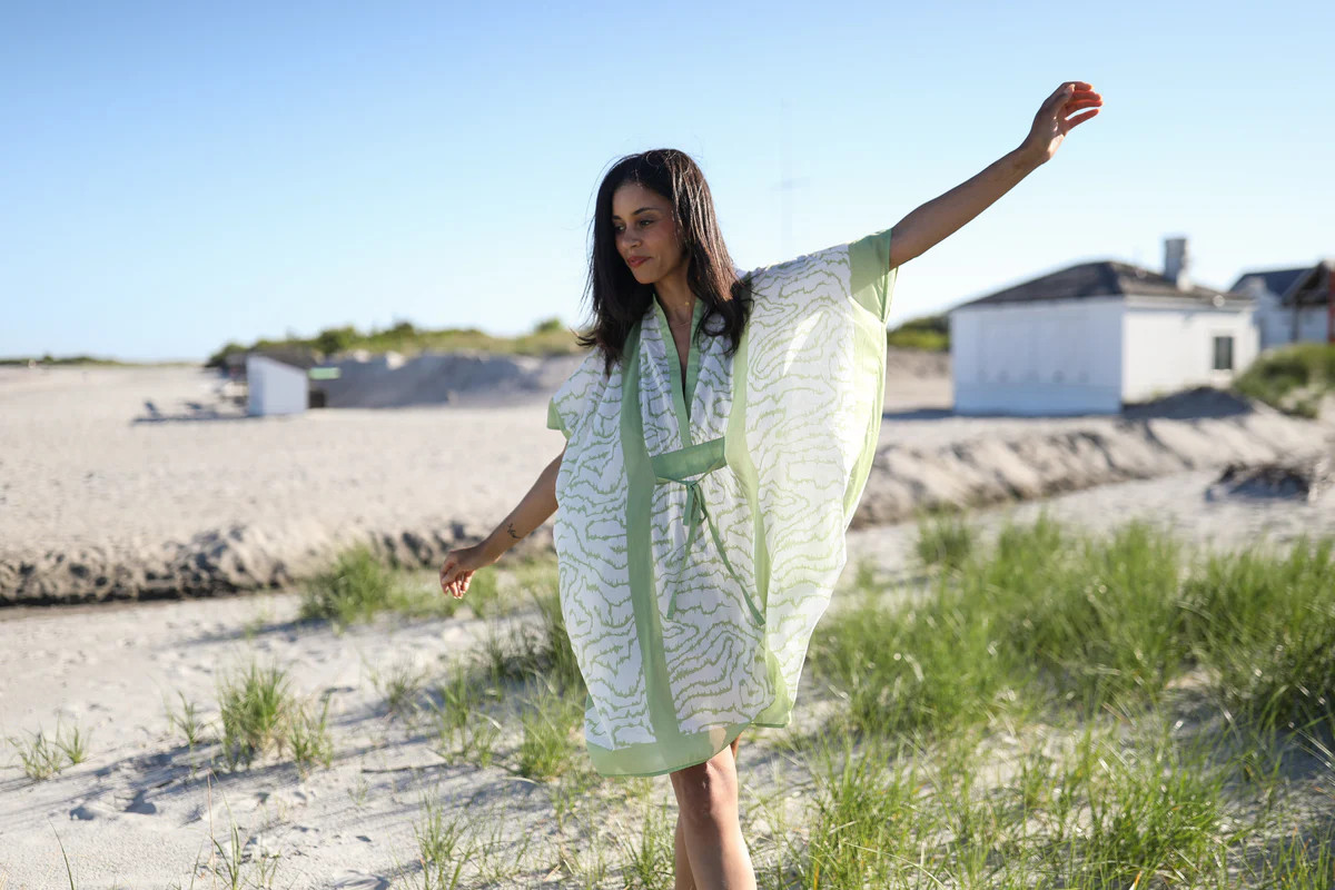 Mini Caftan Green Heat Wave - Danika Herrick x NAVYBLEU | navyBLEU LLC