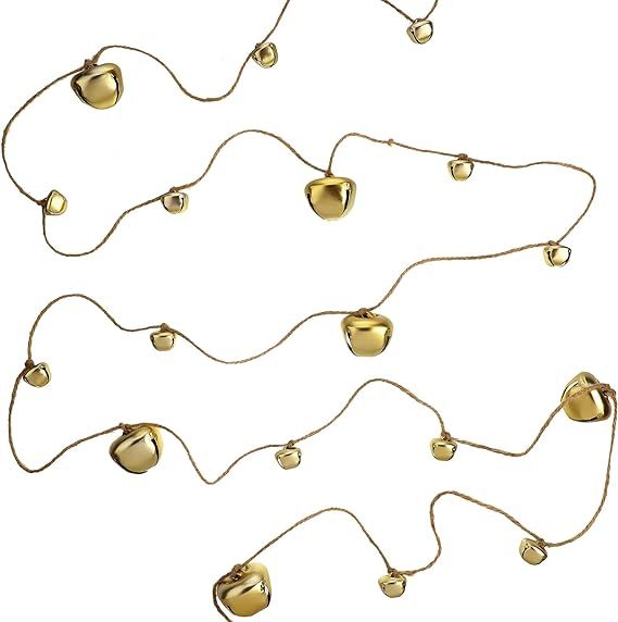 Christmas Jingle Bell Hanging String Gold Finish Metal Garlands Polished Decorative Hanging Bell ... | Amazon (US)