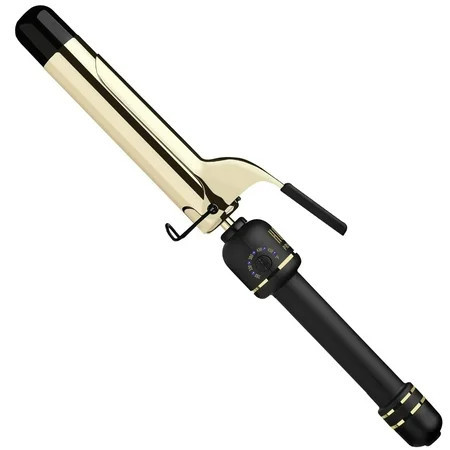 HOT TOOLS 24K Gold Extended Barrel Spring Curling Iron 1.25 with Clamp for Tousled Curls | Walmart (US)